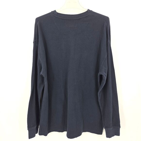 Vintage Dickies Thermal Shirt Mens Size Large Blue Waffle Knit Logo 90s 1990 - Picture 3 of 7